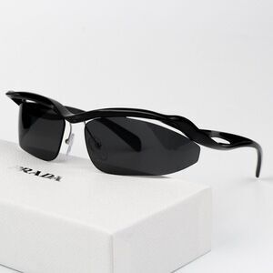 NEW Prada PRA25S 1AB5S0 Black Dark Grey Cat Eye Unisex Sunglasses 0PR A25S